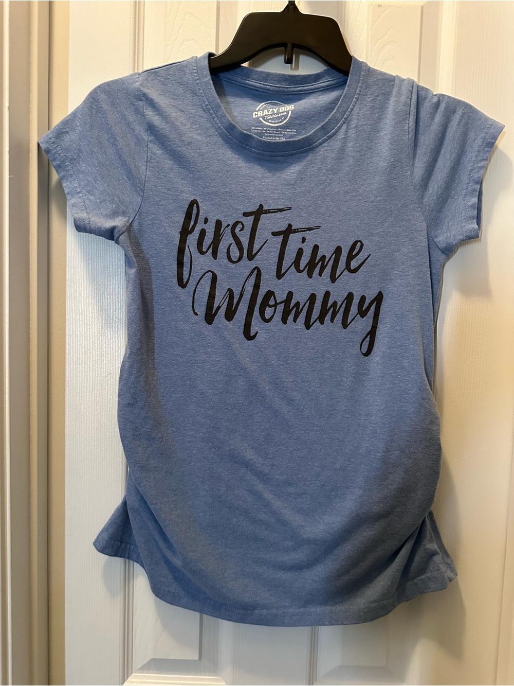 Blue "First Time Mommy" Maternity T-Shirt